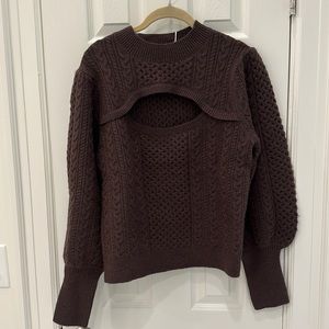 Zero Degrees Celsius cut-out balloon sleeve sweater.